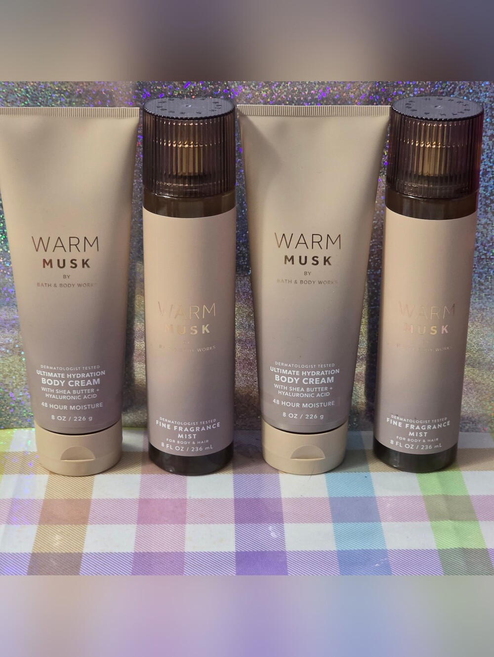 Bath & Body Works Warm Musk Ultimate Hydration Body Cream & Mist 4pc Set NEW